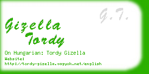 gizella tordy business card